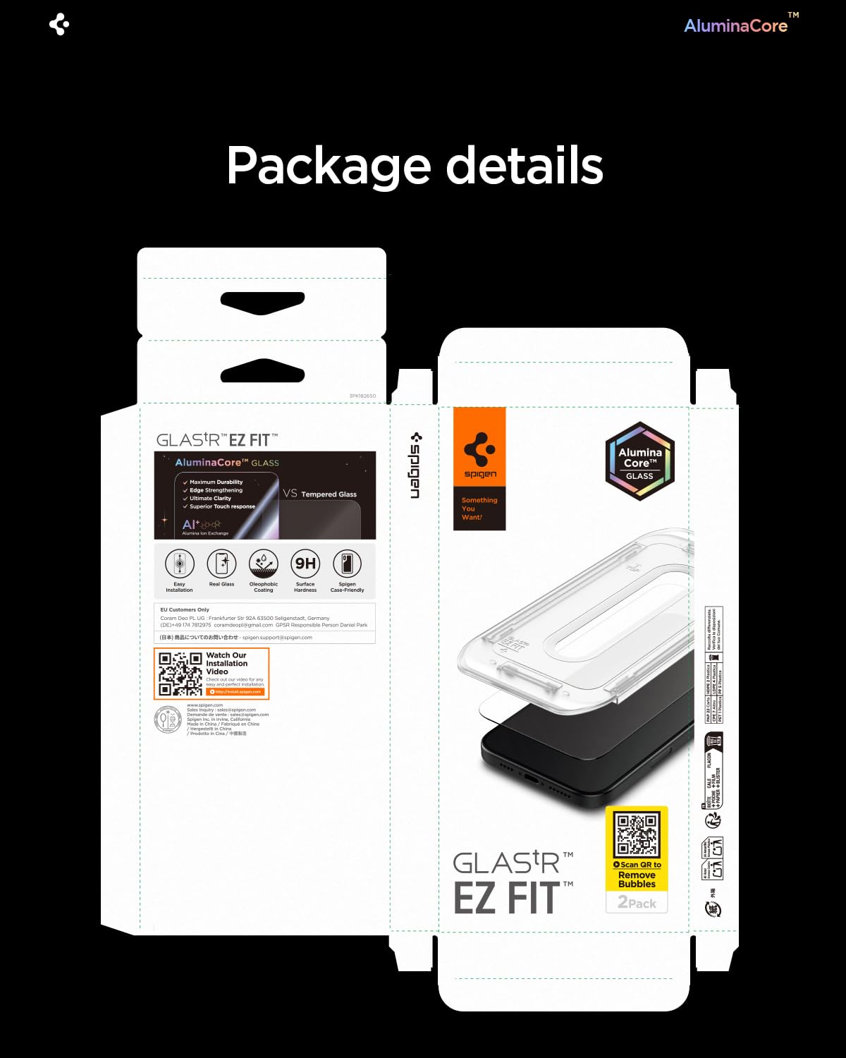 Spigen Tempered Glass Screen Protector [GlasTR EZ FIT] designed for iPhone 14 Pro Max [Case Friendly] - Sensor Protection / 2 Pack