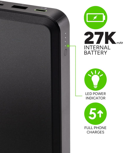 Mophie powerstation prime20 - Ultra-Compact Portable Power Bank with 20,000mAh Internal Battery, 18W USB-C PD Fast Charging, 3-Device Simultaneous Charging, Eco-Friendly Design