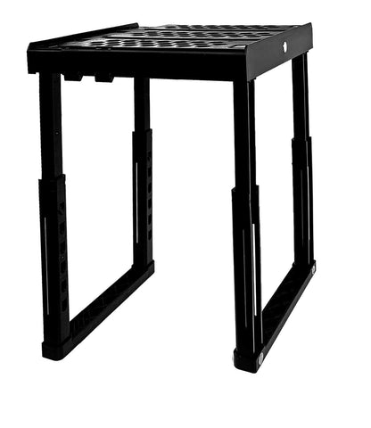 Piffny Locker Organizer Shelf， Adjustable Width and Height, Stackable, Ideal Locker Shelf for School, Office, Gym Lockers, or Even Kitchen Cabinets & Under Sink Organization (Black),(PLKSLF01)