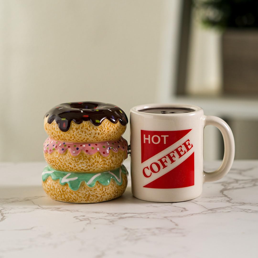 Pacific Giftware Morning Brew and Donut Shop Salt and Pepper Shakers