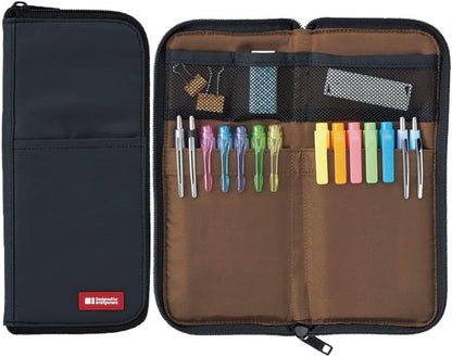 LIHIT LAB Slim Pen/Pencil Pouch, 0.7 × 3.9 × 8.5 Inches, Black (A7652-24)