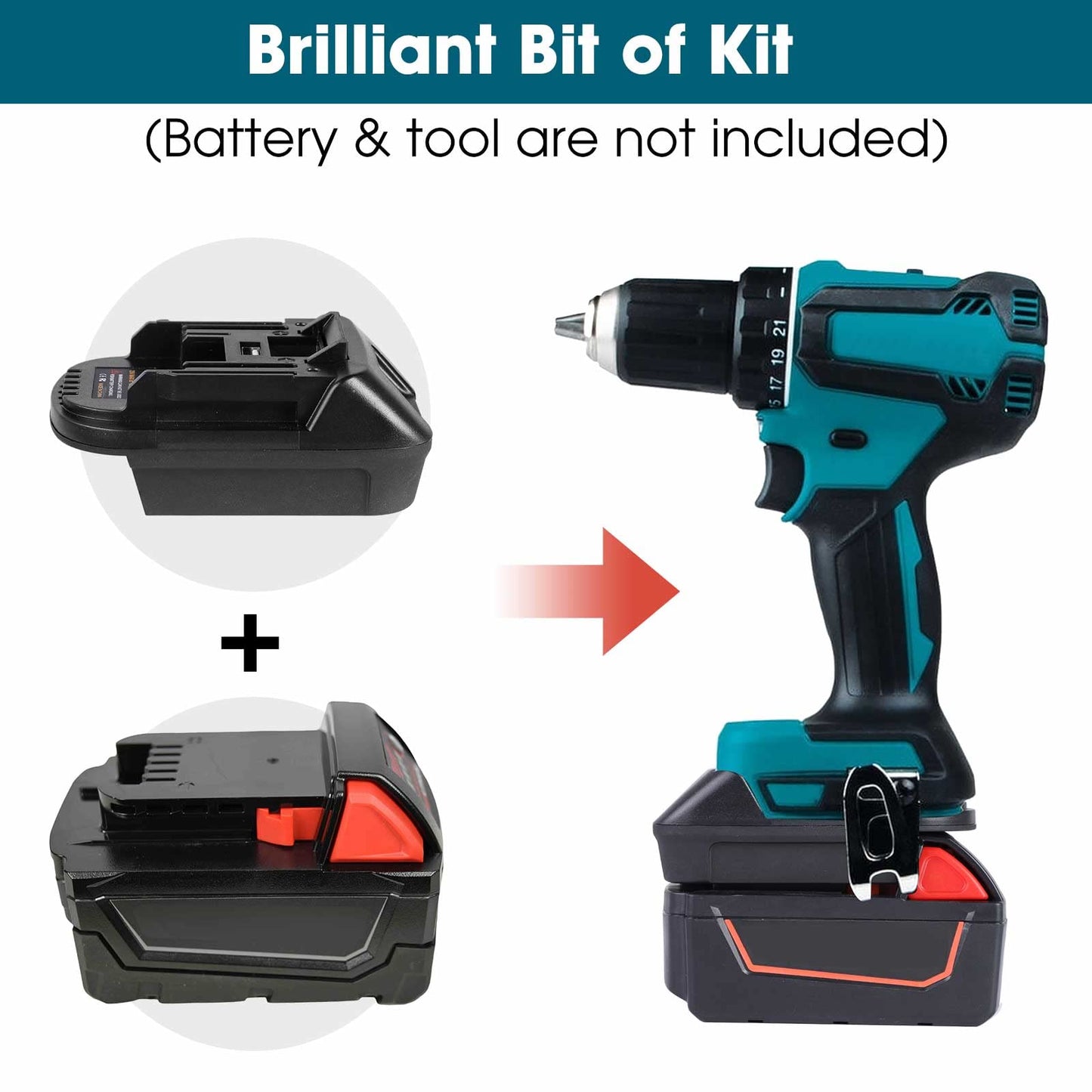 DM18M for Dewalt Battery Adapter for Makita 18V Power Tools, TPDL Convert for Milwaukee 18V or for Dewalt 20V Li-ion Battery to Makita Tool with USB Port