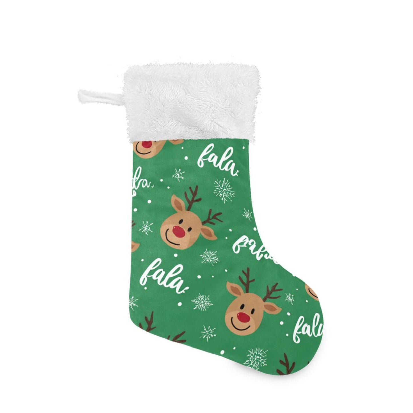 Christmas Reindeer Head Christmas Stockings Xmas Stocking Large Candy Fireplace Hanging Socks 1 Pcs Xmas Decor Holiday Family Party 12 x18 Inch