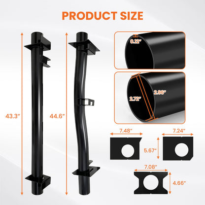 4PCS Front and Rear Fuel Tank Support Crossmember, Rear Upper Shock Mount Crossmember, Rear Spare Tire Support Crossmember Kit Fit for 1999-2006 Chevy Silverado GMC Sierra 1500 2500