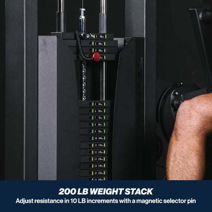 Titan Fitness Selectorized Abdominal & Lower Back Machine, 200 LB Weight Stack, Adjustable 2-in-1 Ab and Back Workout Equipment, Home Gym Exercise Machines