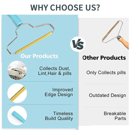 Pet Hair Removal Tool,BSIWWO Cleaner Pro Pet Hair Remover,Multi Fabric Edge and Carpet Rake,Pet Hair Remover for Couch,Dog Hair Remover and Cat Hair Remover for Rugs,Couch&Pet Towers(Blue)