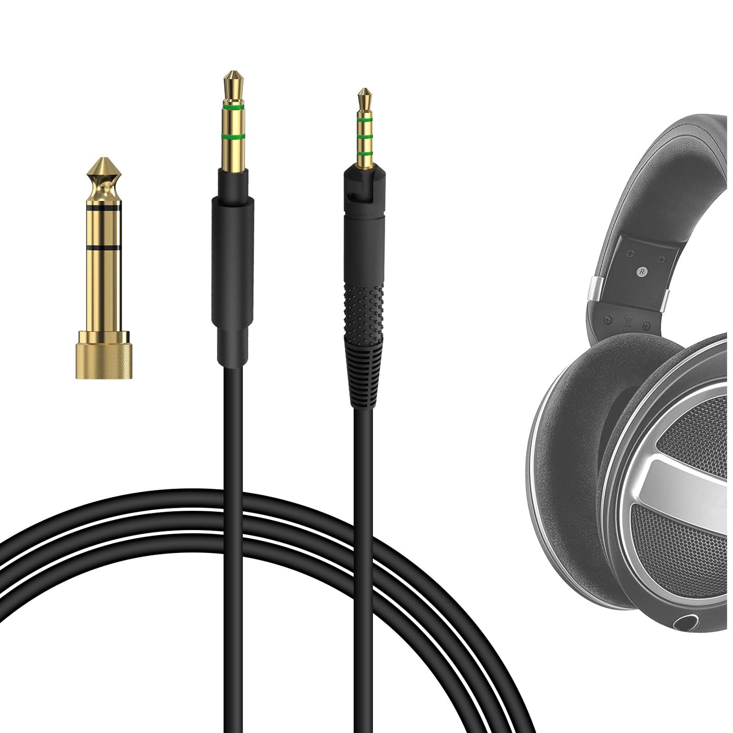 GEEKRIA Audio Cable Compatible with Sennheiser HD 620S/599/599SE/ 598/598SE/560S/400PRO/579/569/550/505 Headphones, 3.5mm to 2.5mm Replacement Stereo Cord (5.6ft/1.7m)