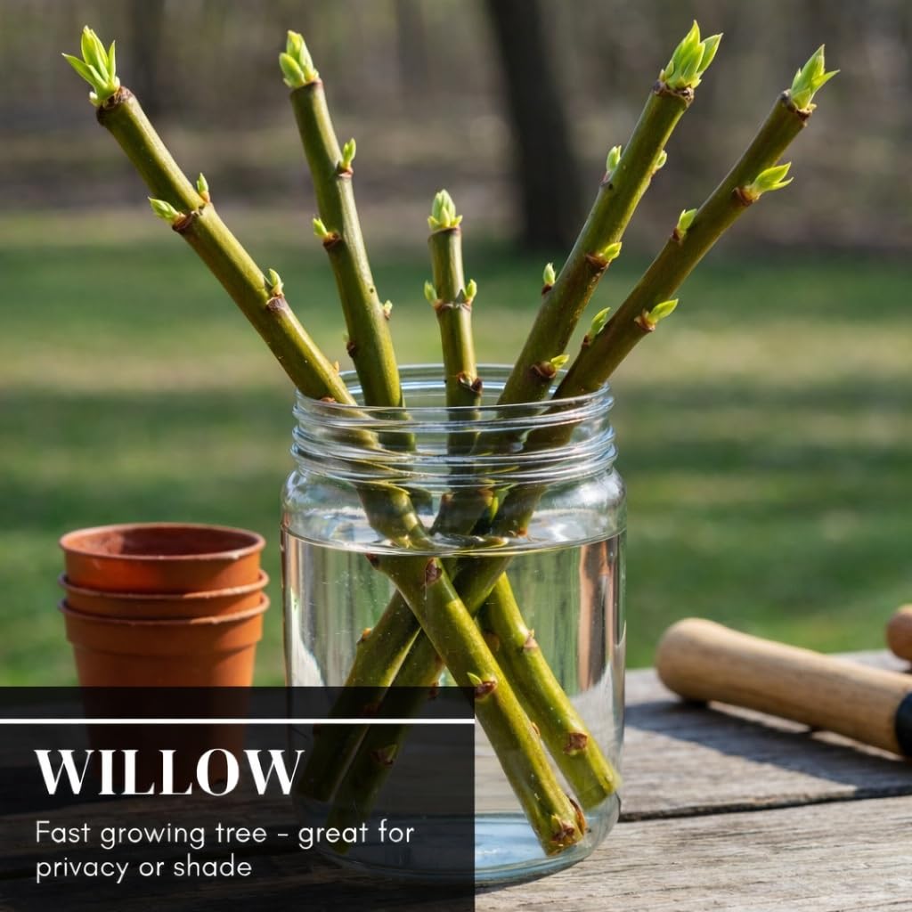 Green Wall Willow Privacy Tree Cuttings to Grow – Ultra Fast Growing Privacy Screen – Hedge Willow Living Fences, Windbreaks & Natural Borders (10 Cuttings)