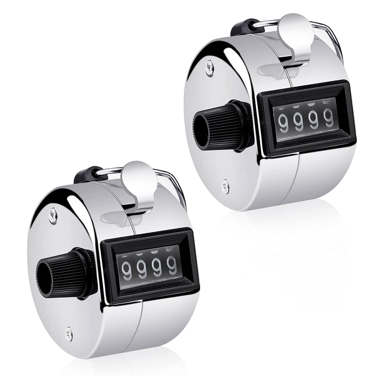 SLTG2020 2PCS Set Portable 4 Digit Handheld Number Click Golf Counter Tally Recorder