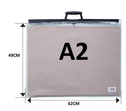 A1 A2 A3 A4 Clear Art Work Carry CASE Portfolio Art File Folder School Holdall (A2)