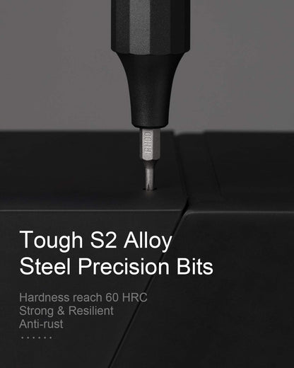 HOTO Precision Screwdriver Set, 24-in-1 Multi-Bit Screwdriver, Mini Hand Set with 12 Double End S2-Steel Bits, Ideal for Phone/Glasses/Watches/Laptop, Slate Grey
