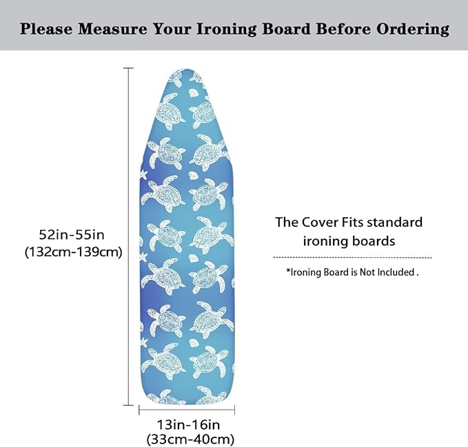 Sea Turtle Iron Board Cover Thick Soft Ironing Board Cover and Pad Standard