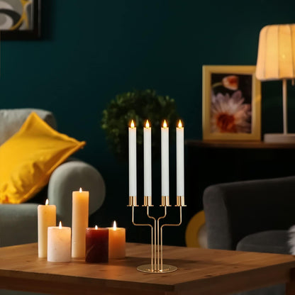 PChero Rechargeable Taper Candles with Remote Timer, 9.8 Inches Real Wax Flameless LED Tapered Candles USB Chargeable for Fireplace Xmas Holiday Home Decor, 2 H Charge/130 H Work Time