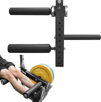 AHTAPFON Leg Extension Attachment,Leg Squat Roller Rack Mount,Adjustable Leg Extension Machine Leg Curl Machine for Home Gym,Fit Add 2″ Weight Plates,16mm Hole Rack