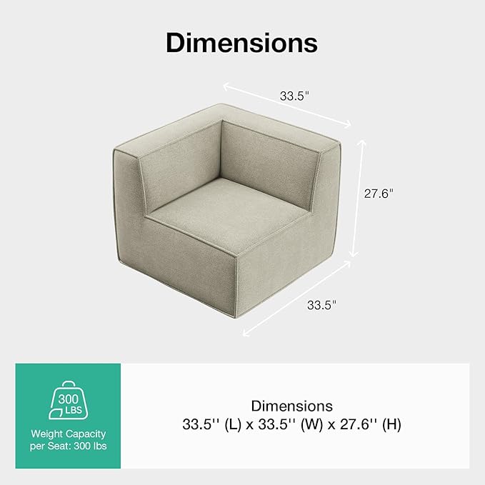 Novilla Modular Sectional Sofa, No Assembly Cloud Sectional Couch