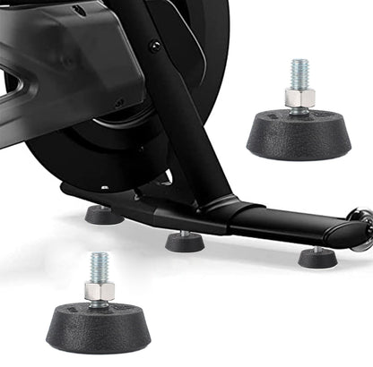 SquEqu 2 Pack Exercise Bike Leveling Feet Replacement Non Slip 3/8" Threaded Screw Stationary Bike Foot Levelers Pad Floor Protector for Exercise Bike Indoor Cycling Bike Workout Bike