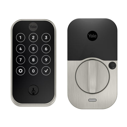 Yale Security Assure Lock 2 Deadbolt, Black Suede Keyed Smart Entry Door Lock with Wi-Fi Connected Keypad for Code Entry and Remote Access, YRD410-WF1-BSP