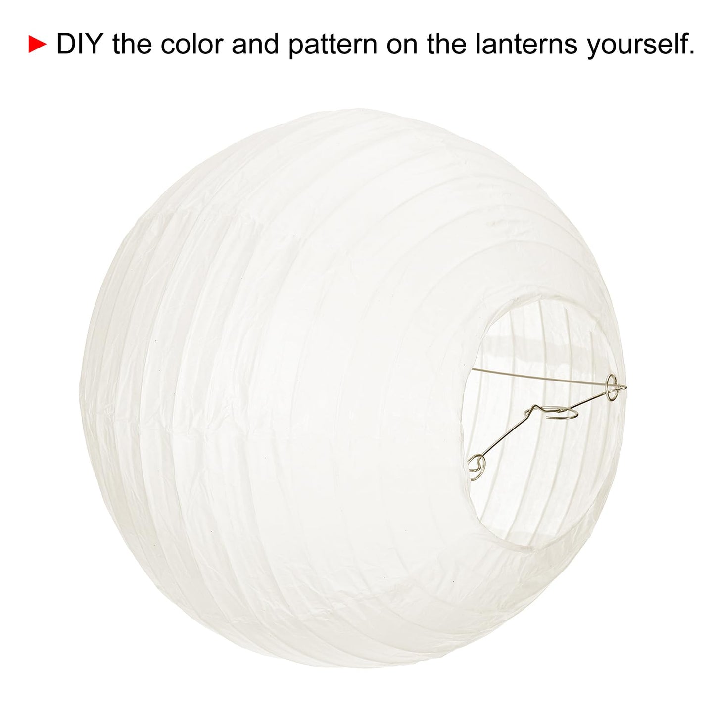 PATIKIL 10" Paper Lanterns, 5 Pcs Round Hanging Chinese/Japanese Lantern Decoration for Home Birthday Party Wedding Christmas Classroom Decor, Cream