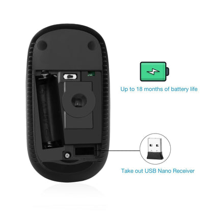 VssoPlor Wireless Mouse, 2.4G Slim Portable Computer Laptop Mouse with Nano Receiver Quiet Silent Optical Mice for Notebook, PC, Laptop, Computer-Black and Gold
