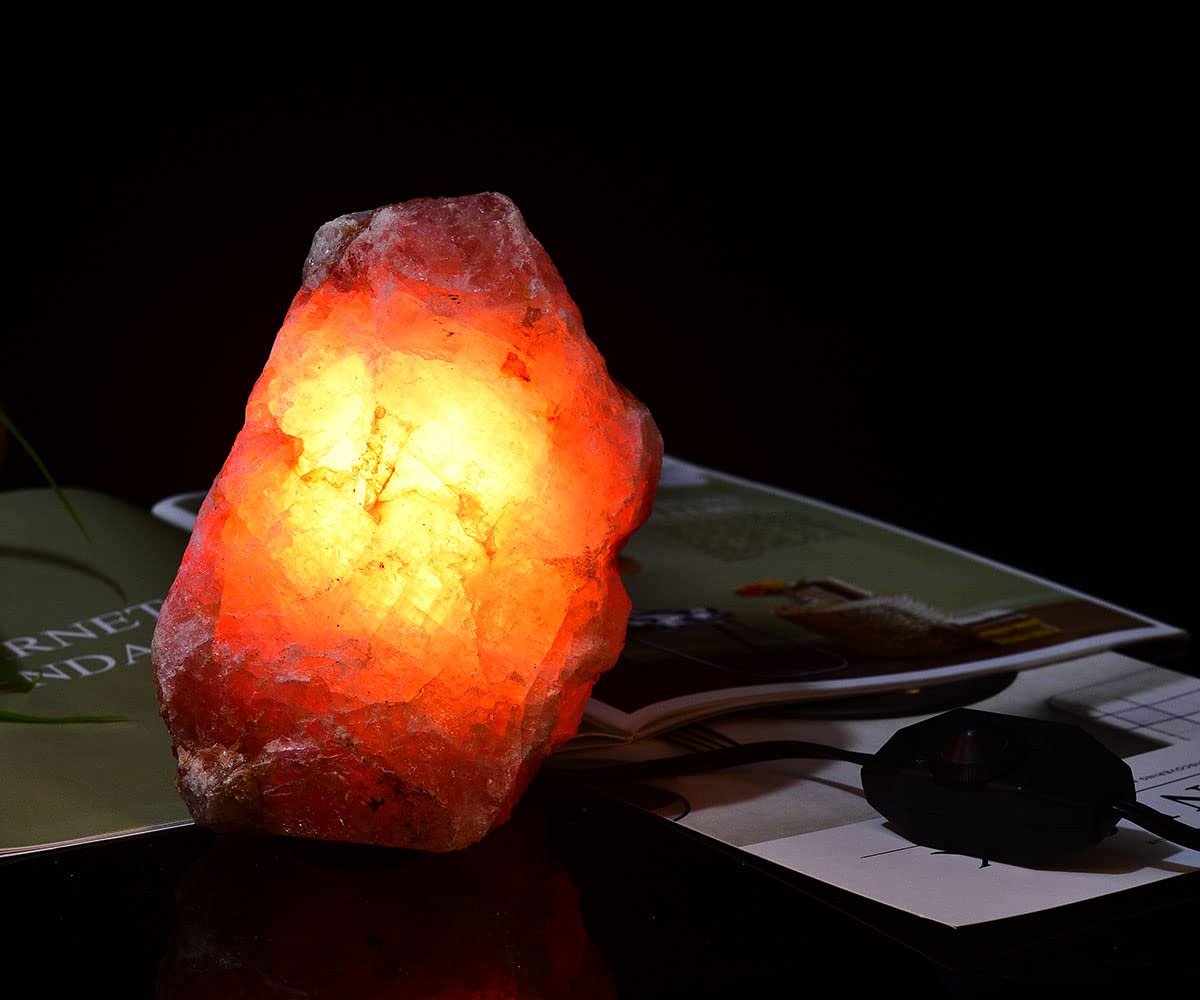 JIC Gem 4-6 lbs Rose Quartz Crystals Lamp, Natural Crystal Night Light Lamp Hand Carved Pink Table Lamp Home Decoration 5-7"