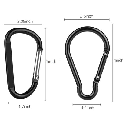 CampTek 10PCS Carabiner Caribeaner Clip,Extra Large 4" Aluminum Carabeaner Keychain Hook,Spring Snap Key Chain Clip (10D)