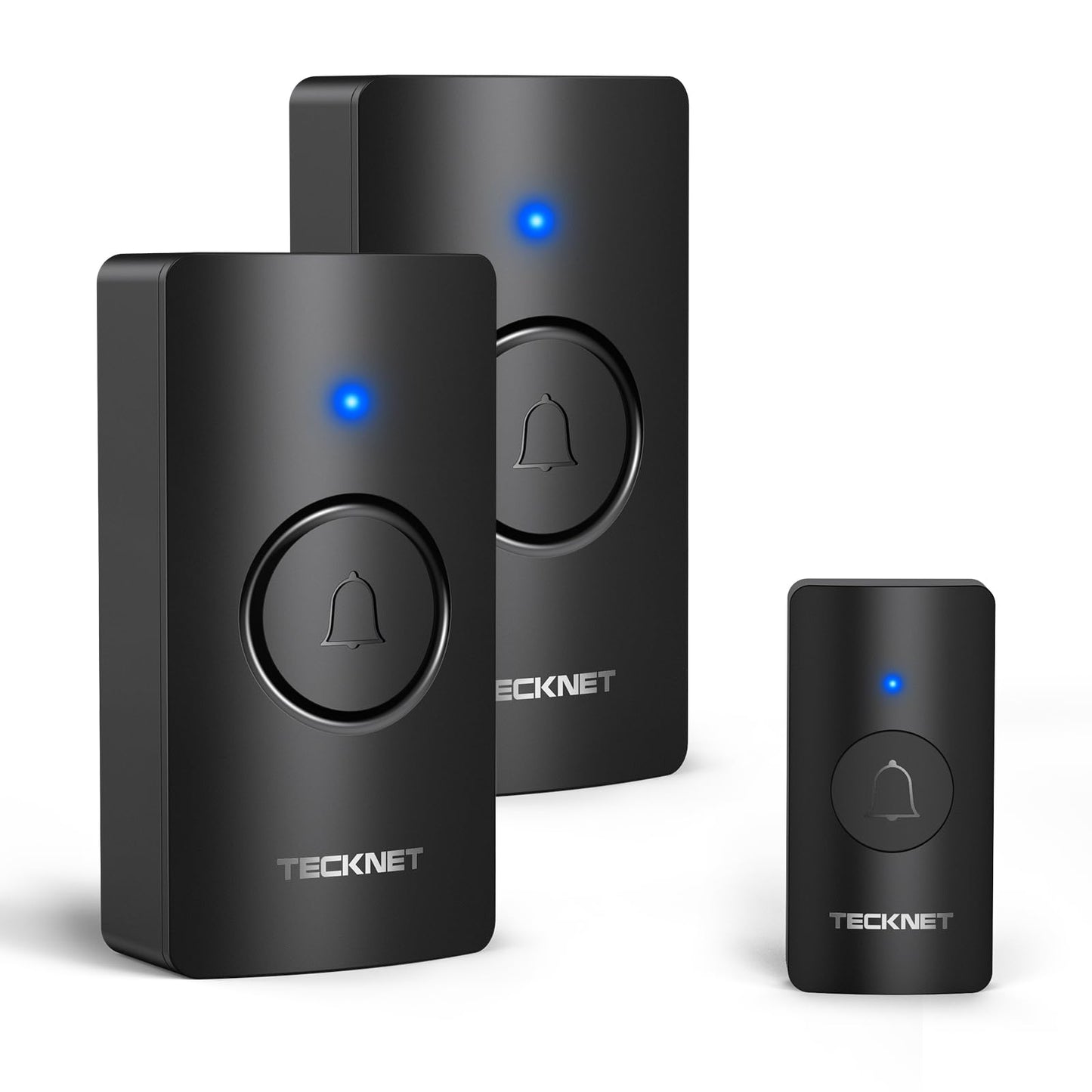 TECKNET Wireless Doorbell 1300FT, IP67 Waterproof Classroom Doorbell Battery-Powered Door Bell, 60 Chimes 5-Level Volume, Electric Doorbells No Plug-in Required for Home Classroom Teachers Warehouse