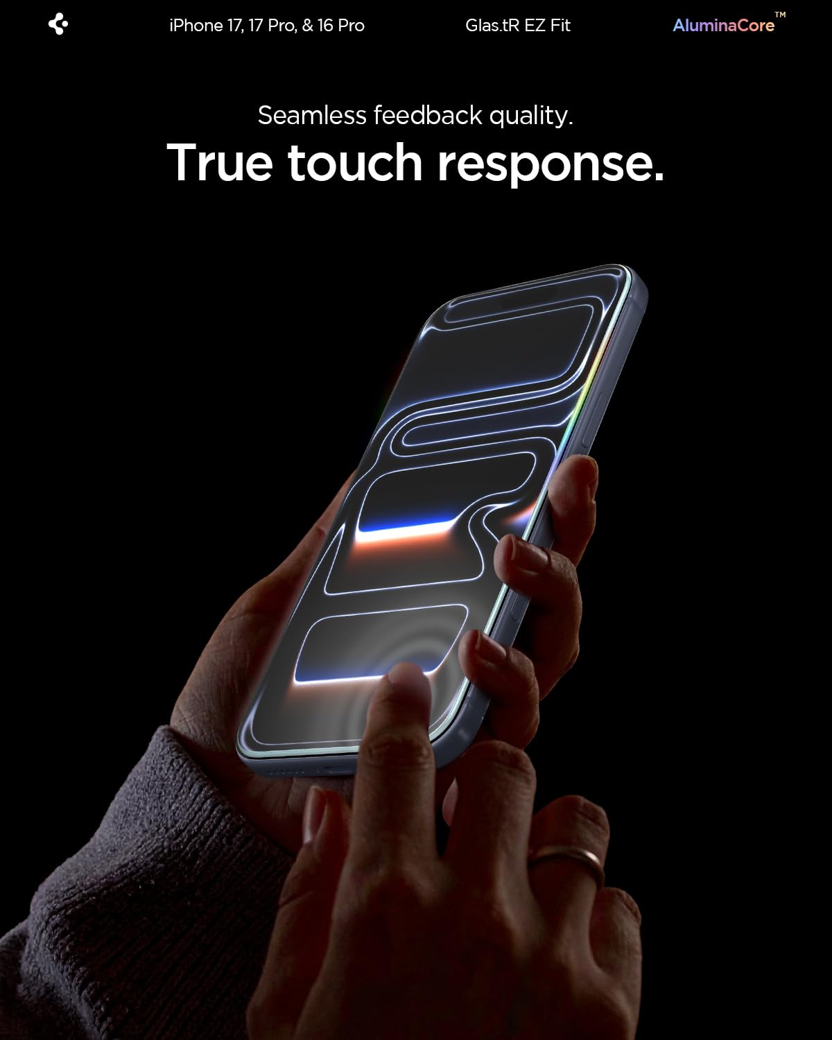Spigen Glas.tR EZ Fit Tempered Glass Screen Protector for iPhone 17 Pro / 17, iPhone 16 Pro - 2 Pack