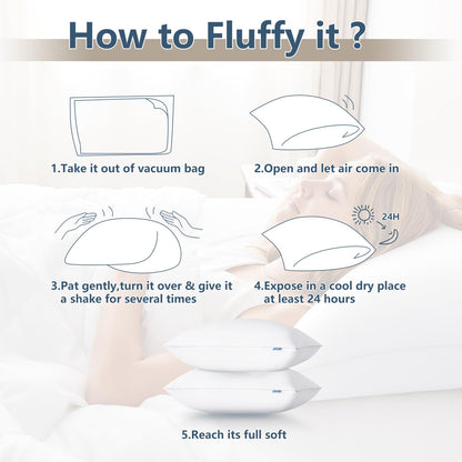 CozyLux Pillows Standard Size Set of 4, Hotel Quality Bed Pillows for Sleeping 4 Pack, Cooling Pillows for Side Back and Stomach Sleepers, Down Alternative Luxury Soft Supportive Pillows (18x26)