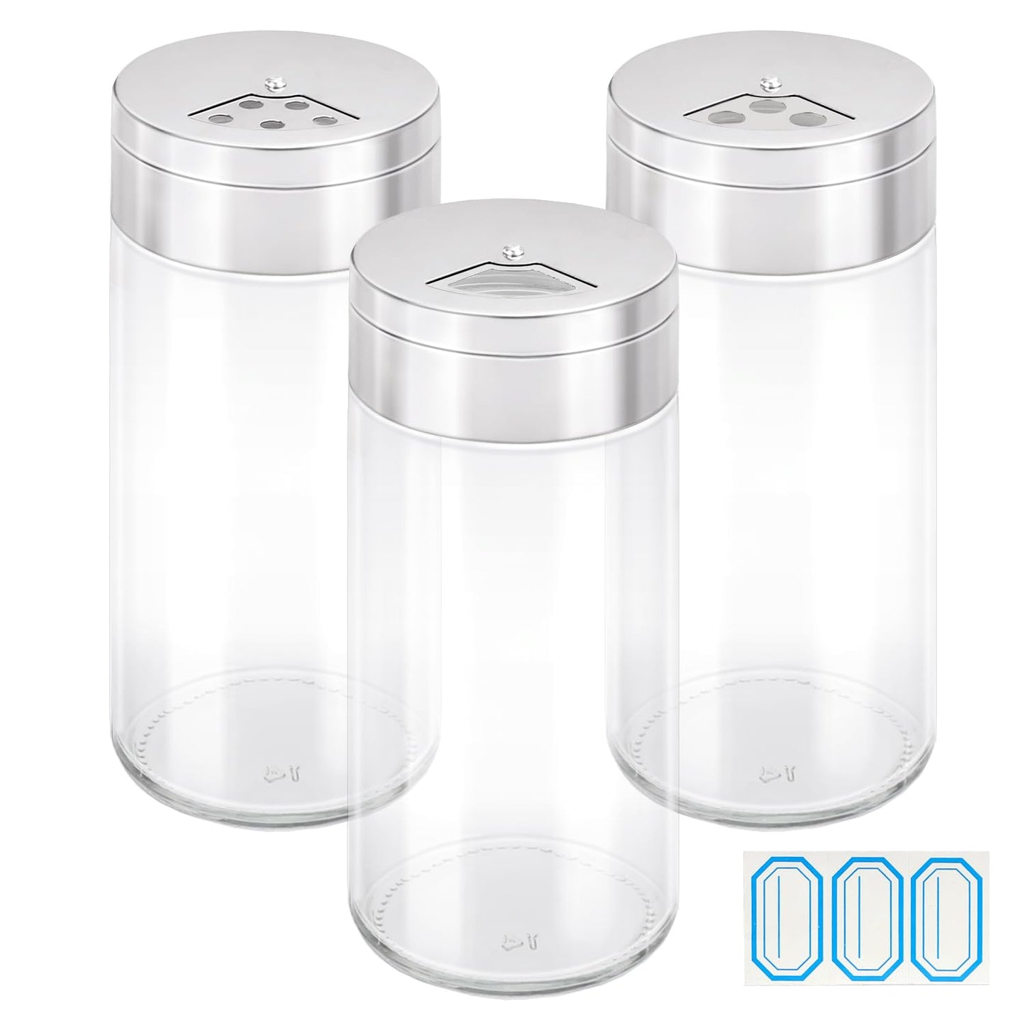 Segarty Spice Jars, 6 Pack 3 oz Spice Bottles with Shaker Lids, Glass Empty Storage Containers with Adjustable Stainless Steel Flow Top for Your Regularly Used Spices