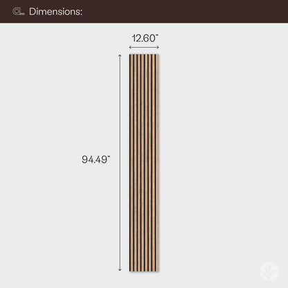Bark & Bole Oak Acoustic Panels – 3D Textured Wood Veneer Wall and Ceiling Panels | Decorative Sound-Absorbing Solution for Homes, Offices, and Studios | H94.5” x W12.6” | Veneer, MDF, Felt