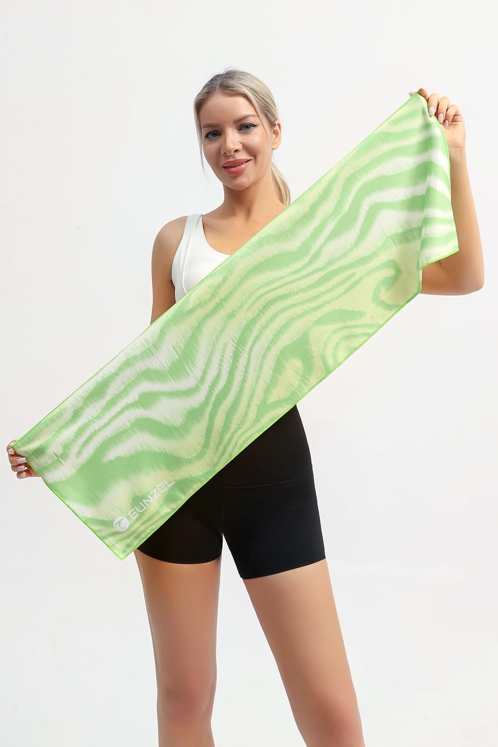 2 Pack Cooling Towel, Ice Towel for Neck, Soft Microfiber Chilly Towel Stay Cool for Sports, Yoga, Running, Gym, Workout, Biking, Camping & Outdoor Activities 40"x12", Green Wave& Lavender Mist Blooms