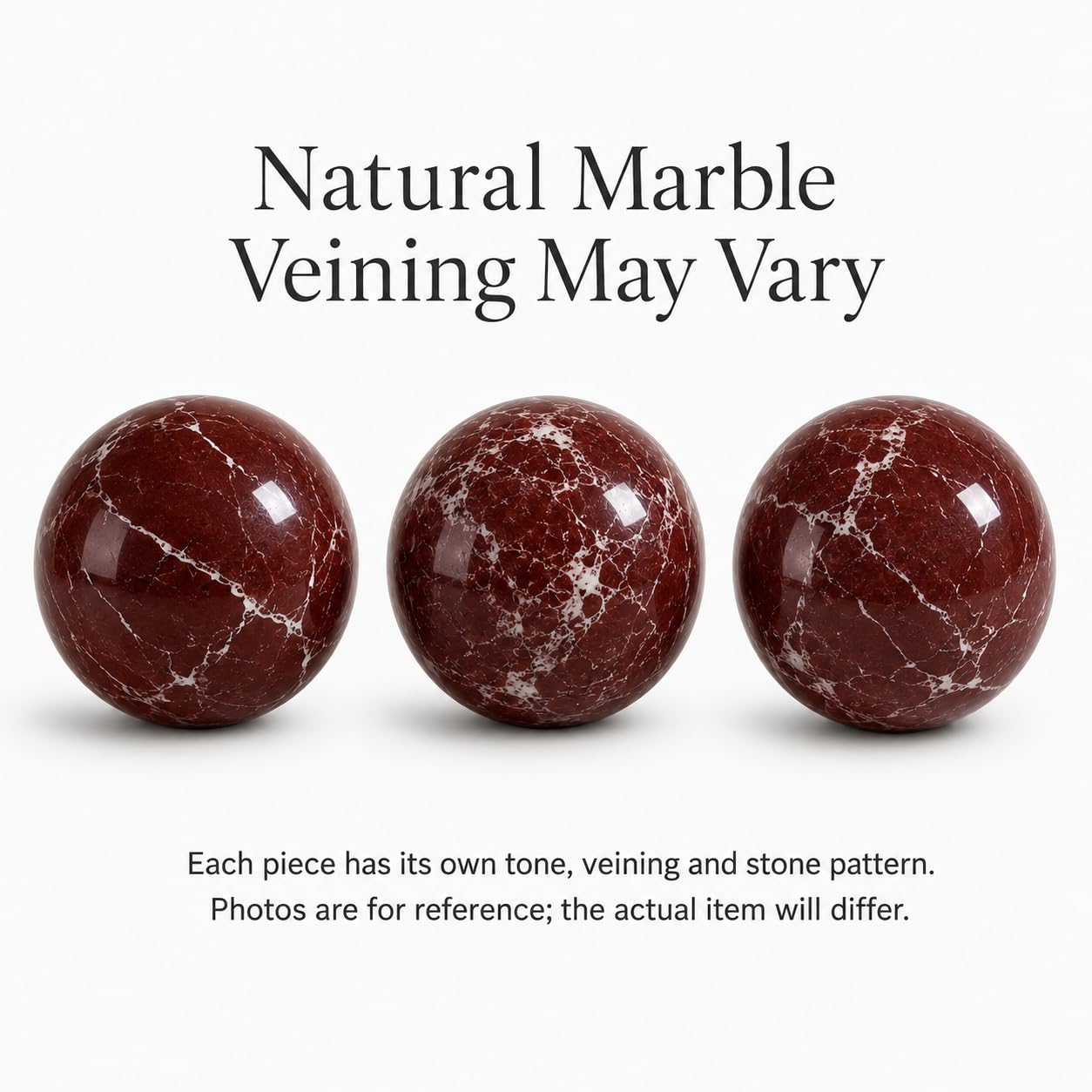 SIRIZEN-DIVING Rosa Levanto Marble Sphere, 8cm Natural Stone Orb