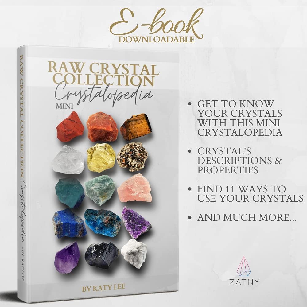 Crystals and Healing Stones Premium Kit Wooden Box - Chakra Stones Healing Crystals Set, Rose Quartz, Amethyst Cluster, Quartz Points, Chakra Pendulum (Raw Crystal Collection)