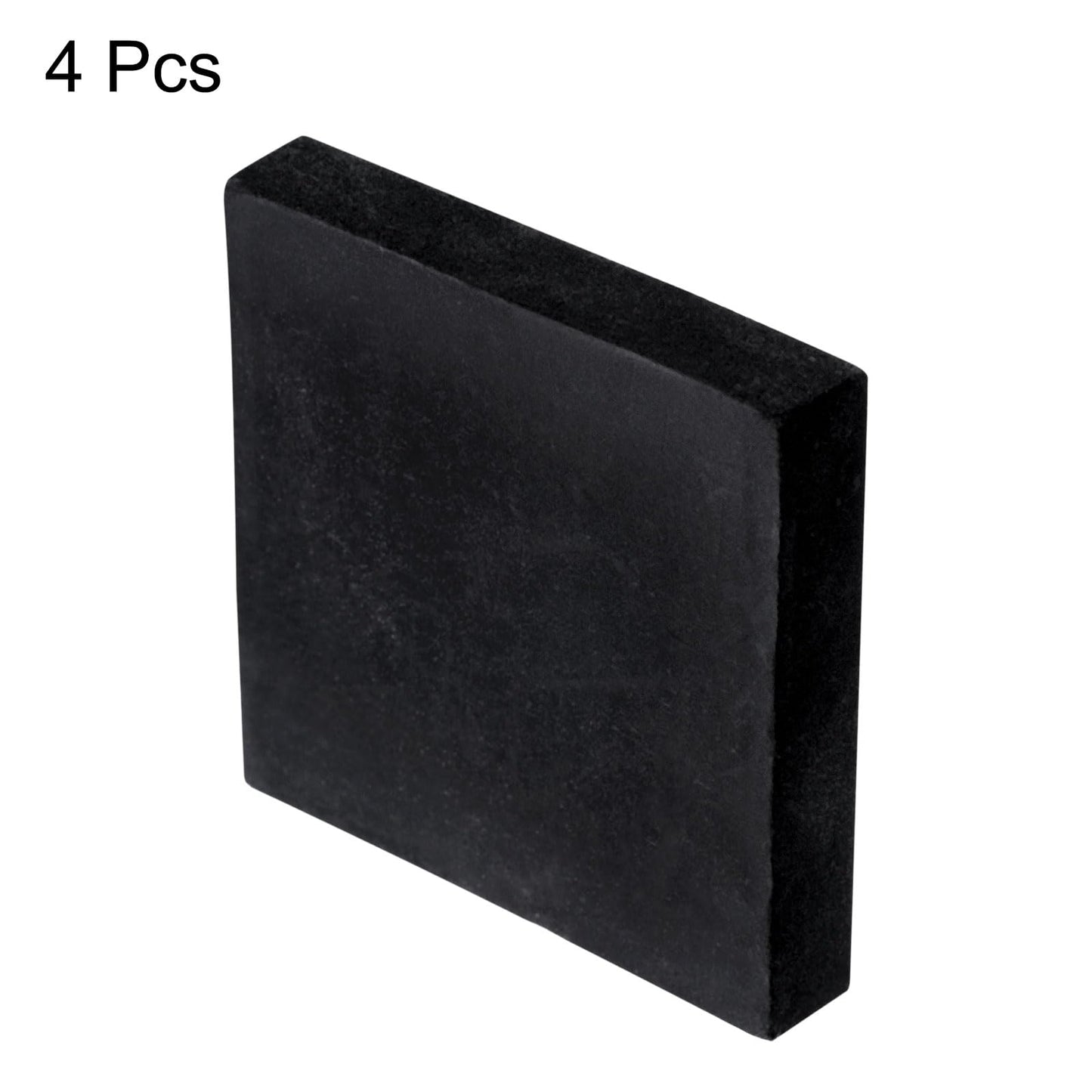 uxcell 4pcs Rubber Anti-Vibration Pads Hard Pad, 50mm Square Vibration Isolation Mats, 10mm Thickness Non-Slip Rubber Blocks, Anti-Skid Anti Noise for HVAC, Compressor, Air Conditioner