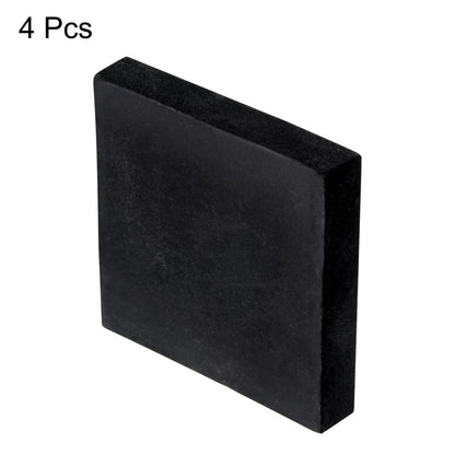 uxcell 4pcs Rubber Anti-Vibration Pads Hard Pad, 50mm Square Vibration Isolation Mats, 10mm Thickness Non-Slip Rubber Blocks, Anti-Skid Anti Noise for HVAC, Compressor, Air Conditioner