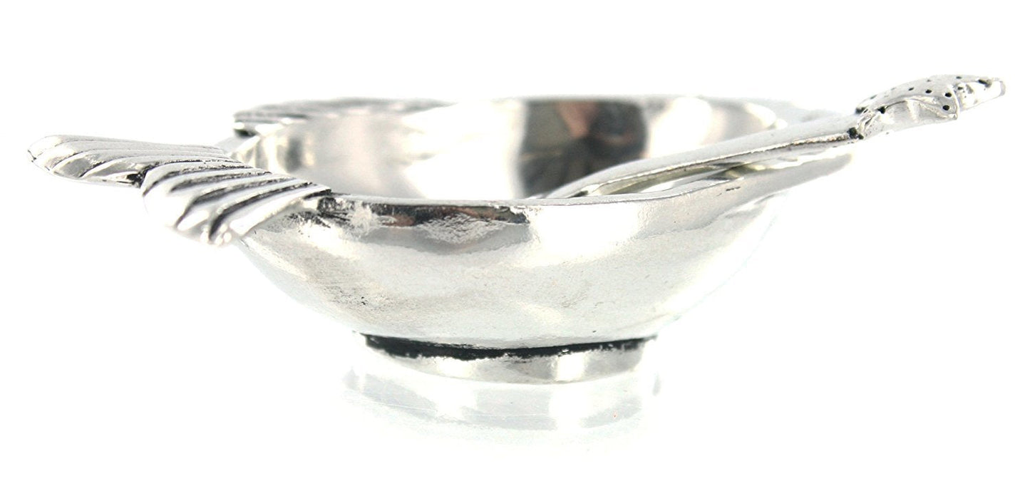 Basic Spirit Fish Salt Cellar w/Spoon Handcrafted Pewter Home Lead-Free SD-9