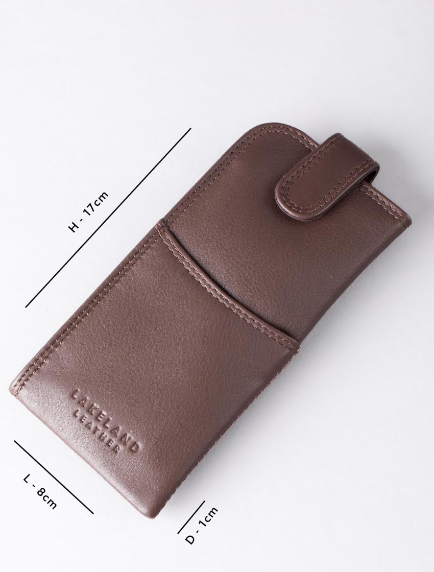 Real Leather Glasses Case in Brown genuine leather spectacle pouch ladies mens