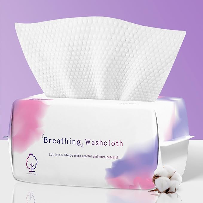 Disposable Face Towel 100 Count, Soft Cotton Face Towels, Dry Wipes Facial