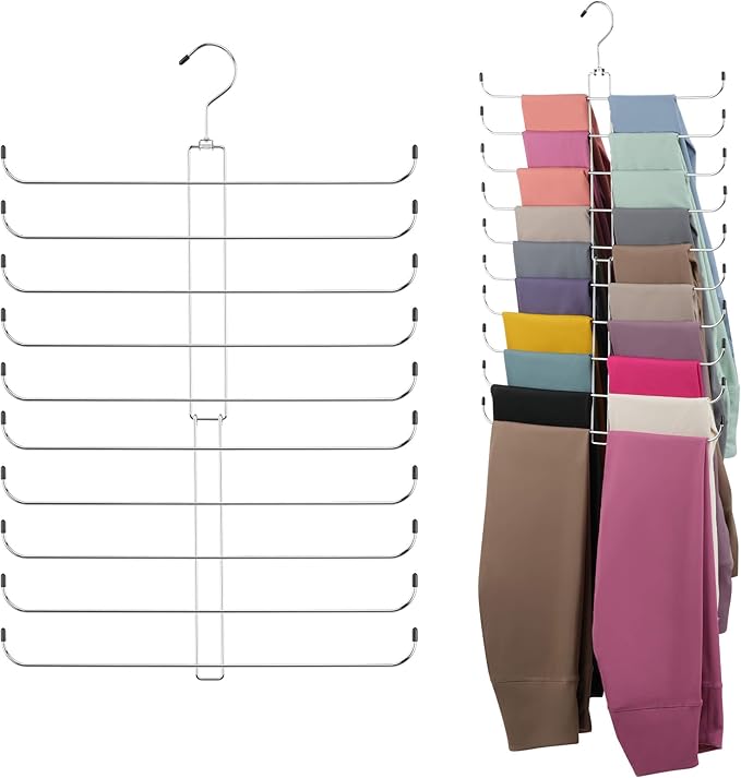 ZEDODIER Legging Organizer for Closet Hanging, Rotatable Yoga Pants Hanger for