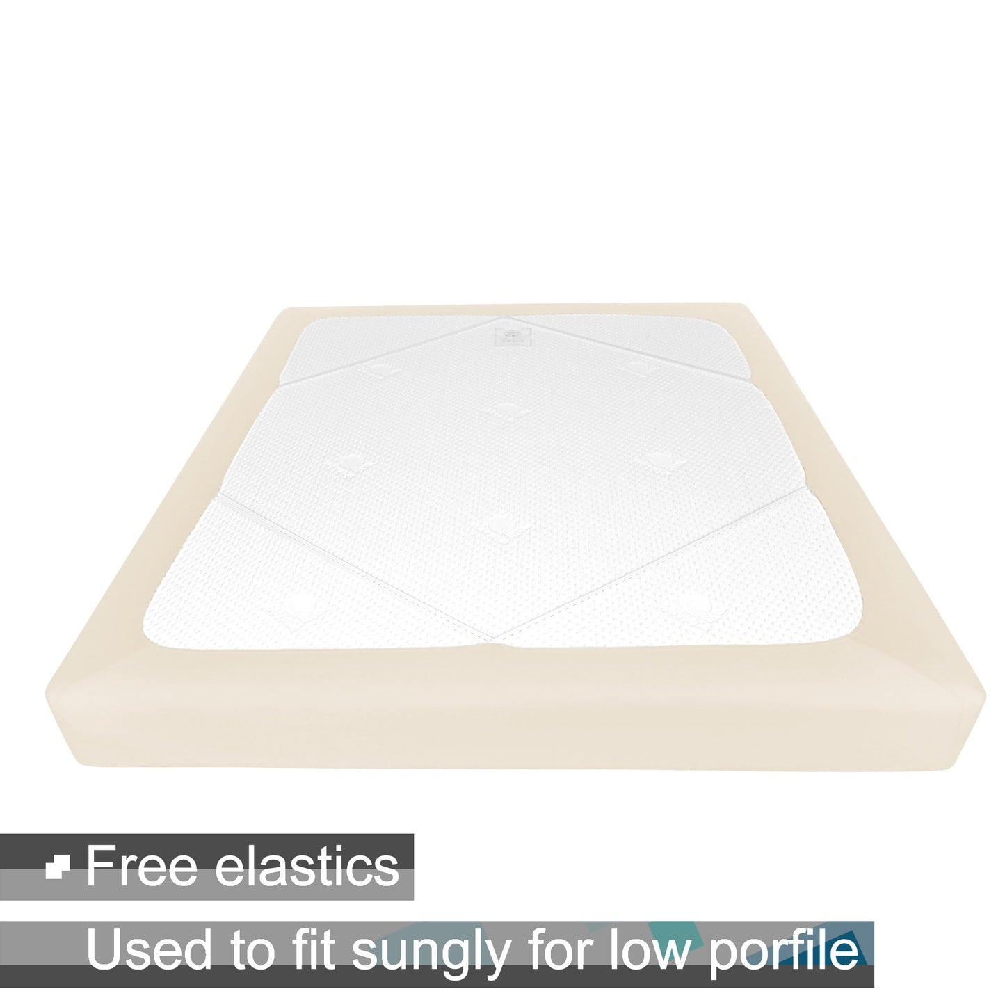 Box Spring Cover King/Cal King Size - Jersey Knit & Stretchy Wrap Around 4 Sides Bed Skirt for Hotel & Home, Beige