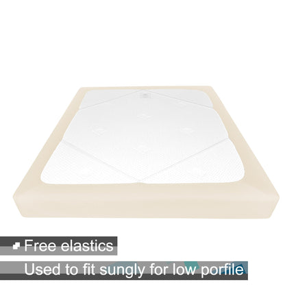 Box Spring Cover King/Cal King Size - Jersey Knit & Stretchy Wrap Around 4 Sides Bed Skirt for Hotel & Home, Beige