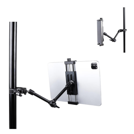 Leenconghui Exercise Bike Tablet Mount for iPad – Adjustable Spin Bike & Treadmill iPad Holder Stand, Compatible with Microphone Stands, Stationary Bicycles, and Devices Ranging from 4.7 to 13 Inches