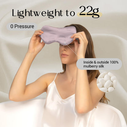 ZIMASILK Adjustable 100% 22 Momme Mulberry Silk Sleep Mask for Sleeping, Filled with Premium Mulberry Silk, Softest & Breathable Blackout Eye Sleeping Mask (Black)