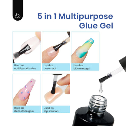 Beetles Gel Nail Extension Kit Almond Shape, Easy 9 in 1 Glue Uv Led Set Etch X Nail Tips Short Almond Half Matte Tips, Gift for Women & Girls, 504 pcs