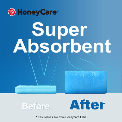 HONEY CARE All-Absorb Training Pads 100-count, Dog and Puppy Training Pads, Ultra Absorbent and Odor Eliminating, Leak-Proof 5-Layer Potty Training Pads with Quick-Dry Surface, Blue, A01