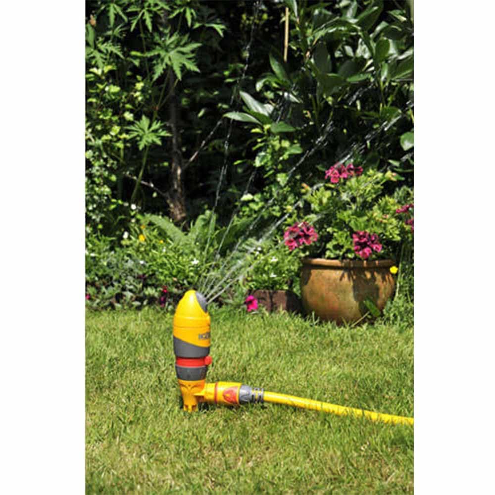 HOZELOCK - Sprinkler Rotating Plus 314 m² : Large-area Spray Sprinkler (ø 20m), Ultra Even Coverage thanks to Hydraulic Motor, 5 Jets, 360° Adjustable Watering Direction [2332P0000]