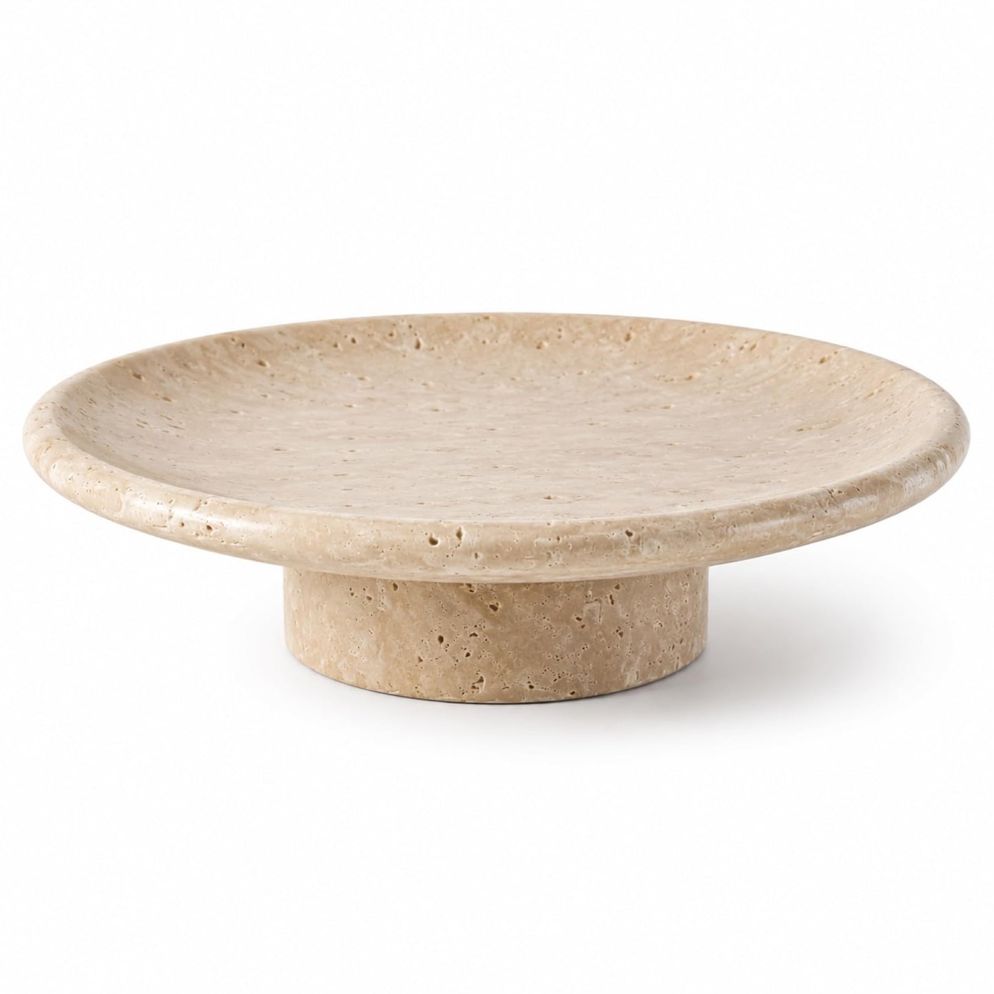 Novabright Natural Travertine Fruit Bowl for Kitchen 10 Inch Large Decorative Bowl Pedestal for Home Decor, Dining Table Centerpiece, Entryway Decor & Fruits Holder Kitchen Organization