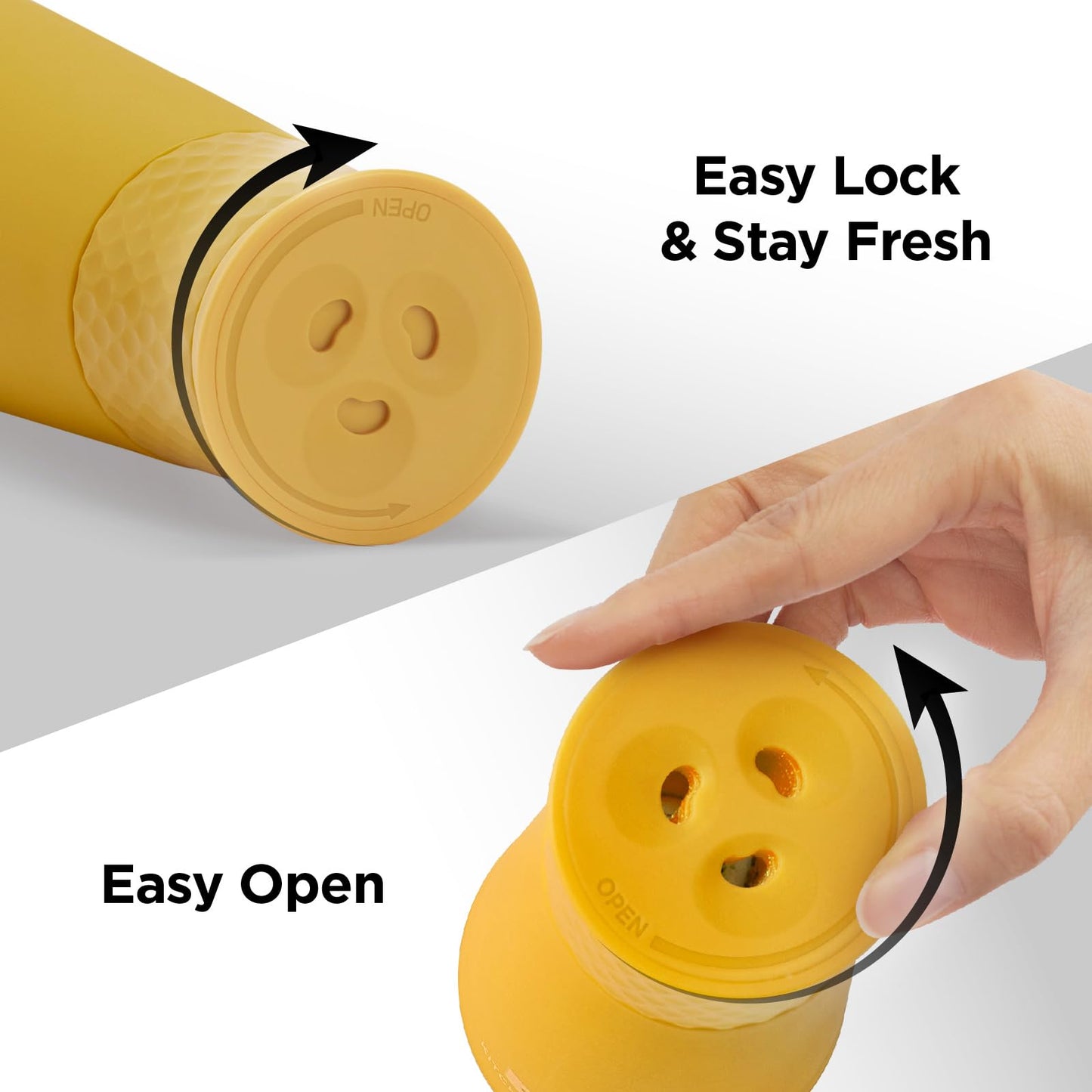 Kitchen Mama FlipTastic Rechargeable Salt and Pepper Grinder – Gravity Electric Grinder, Pepper Mill, Adjustable Coarseness, One-Hand Operation, Refillable Salt and Pepper Mill for Kitchen (Yellow)