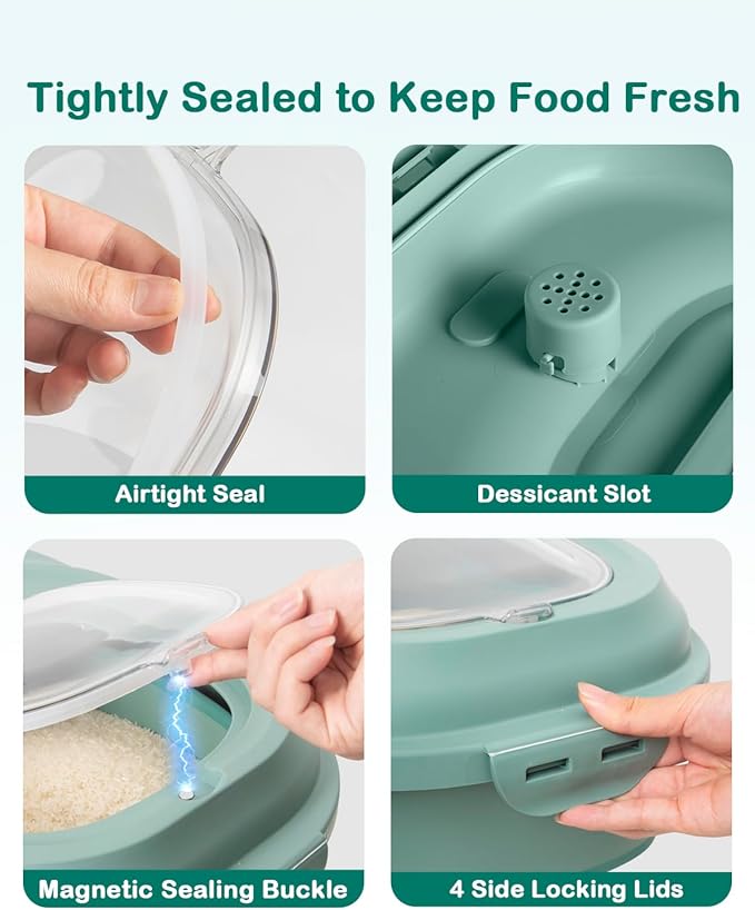 20-50 Lbs Food Storage Containers, Collapsible Rice Container