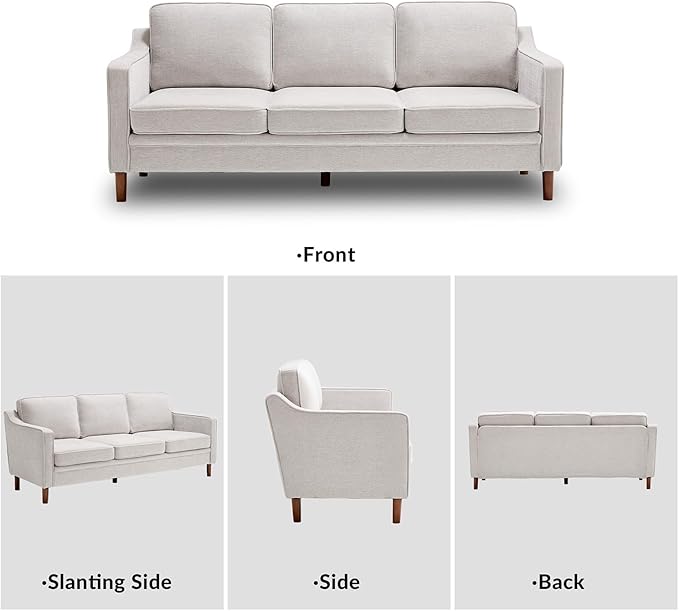 Kingfun Living Room Furniture Sets, 3 Seater Couch and Loveseat, Mid Century
